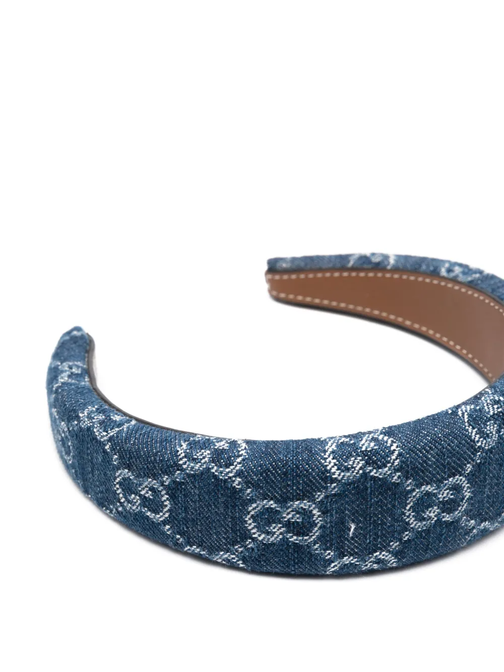 Gucci GG denim haarband - Blauw