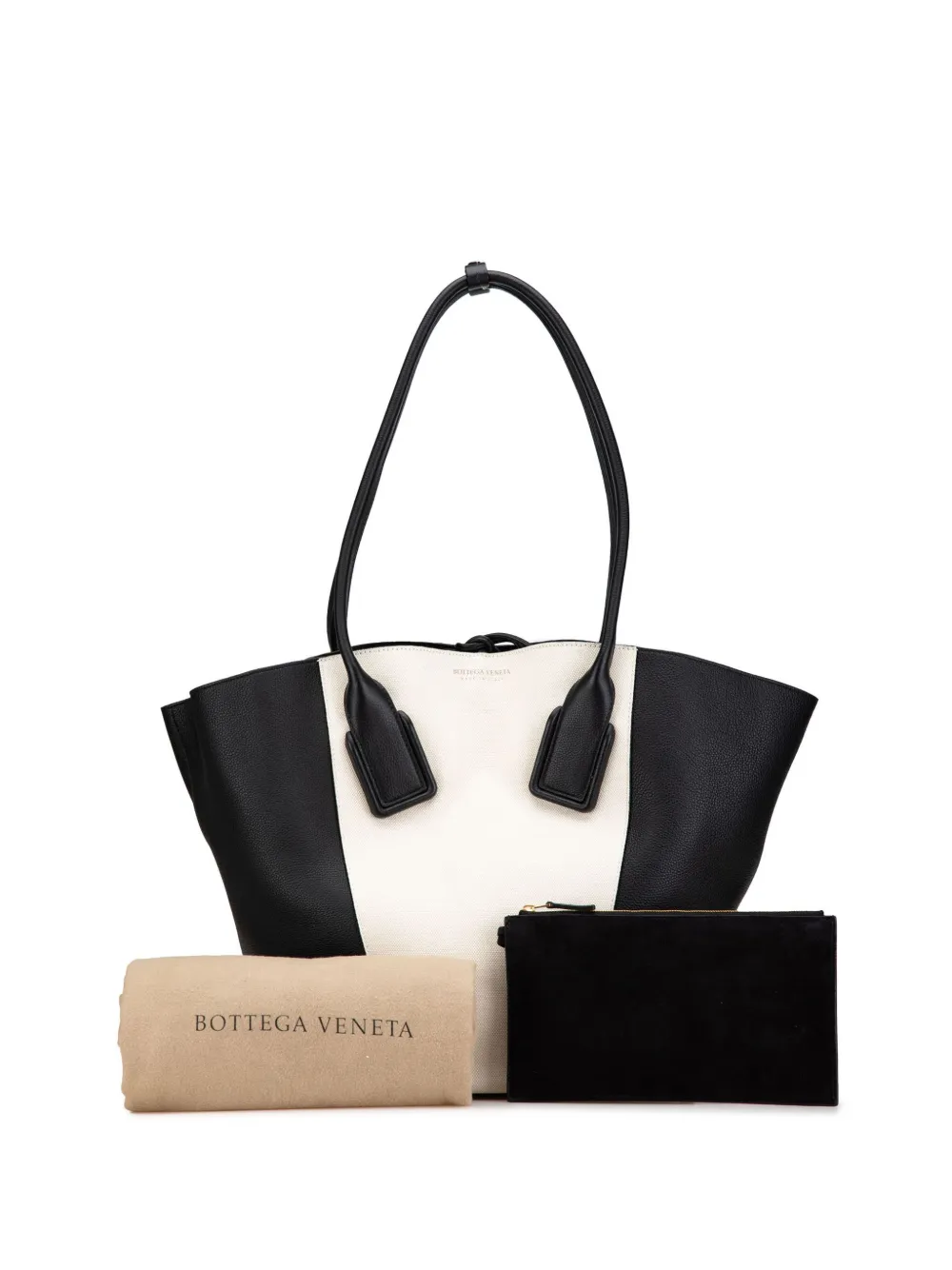 Bottega Veneta Pre-Owned 2012-2024 Large Canvas and Leather Basket tote bag - Wit