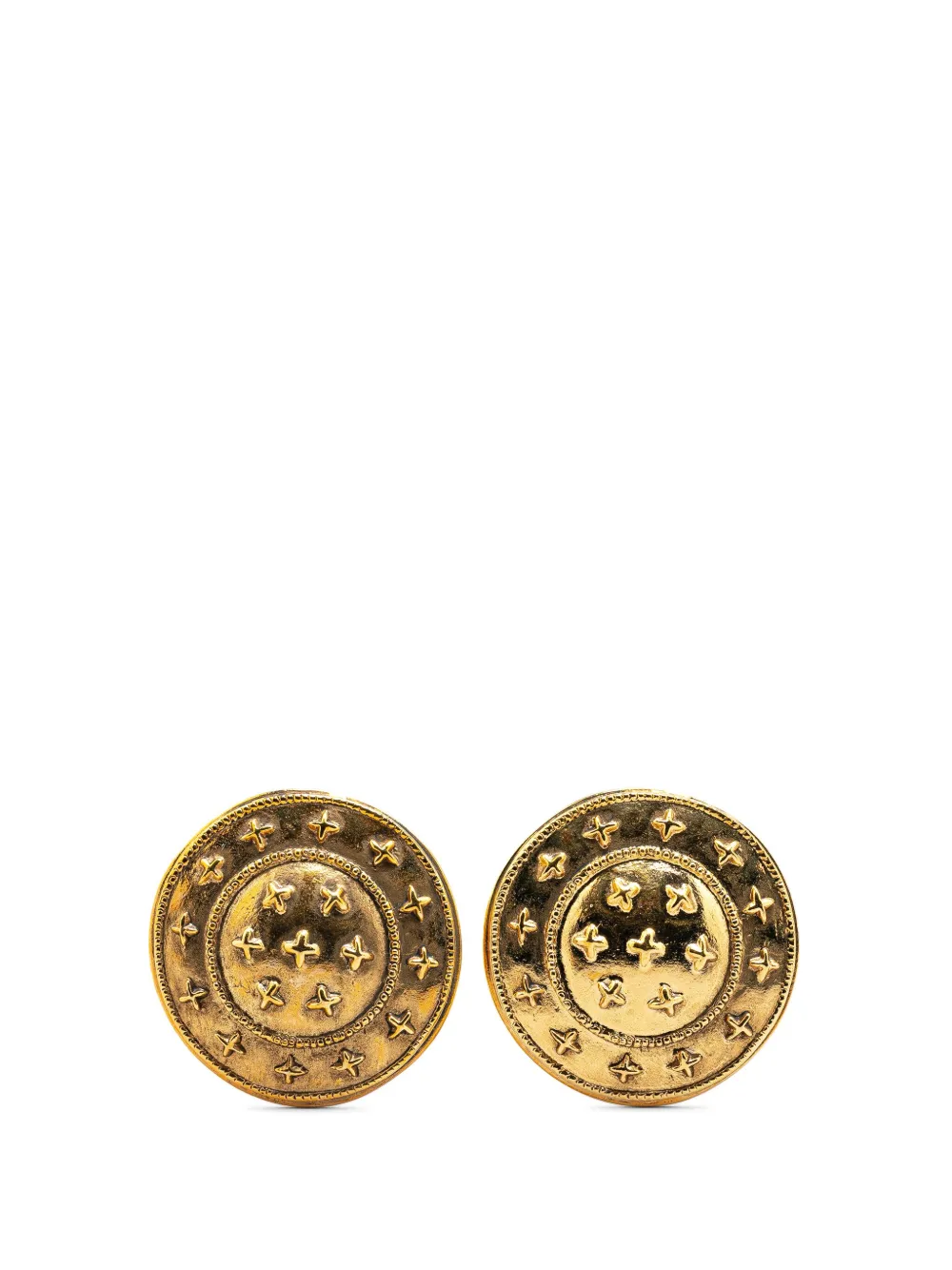 CHANEL Pre-Owned 20th Century Gold Plated Round Clip on Earrings costume earrings | Gold | Image 1