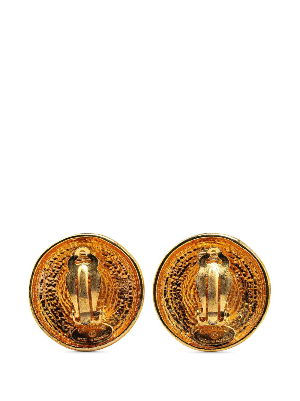 CHANEL Pre-Owned 20th Century Gold Plated Round Clip on Earrings costume earrings - Goud