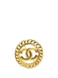 CHANEL Pre-Owned 1996 Gold Plated CC Chain Brooch costume brooch