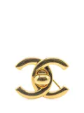 CHANEL Pre-Owned 1996 Gold Plated CC Turn-Lock Brooch costume brooch