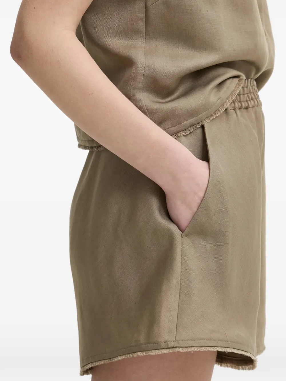 Elasticated Frayed Shorts