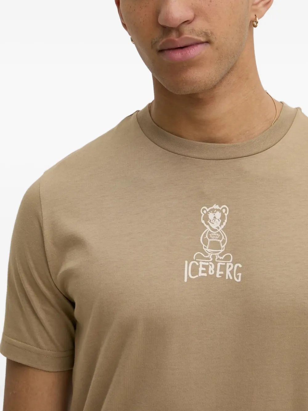 Iceberg T-shirt met logoprint Bruin