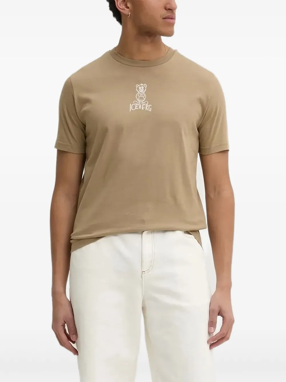 Iceberg T-shirt met logoprint Bruin