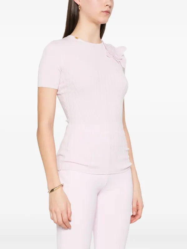 Elisabetta Franchi floral-appliqué Top | Pink | FARFETCH
