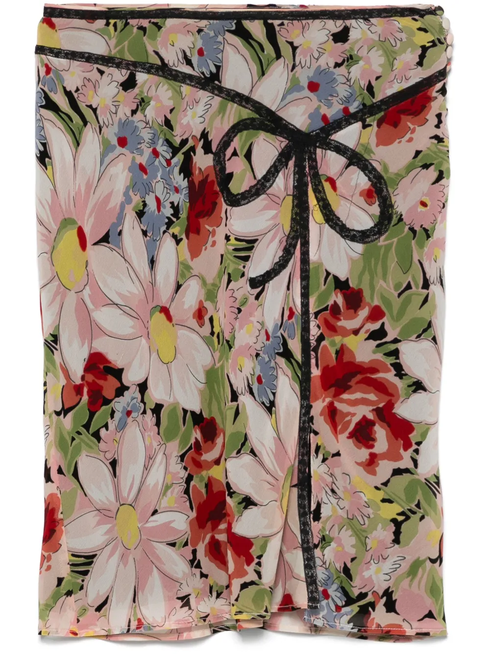 1990s floral silk skirt