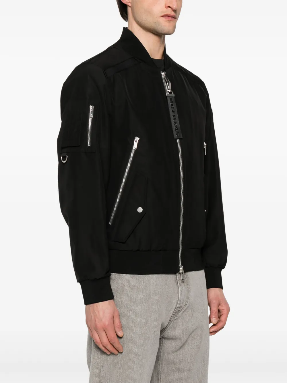 Moose Knuckles Bomberjack met logoplakkaat Zwart