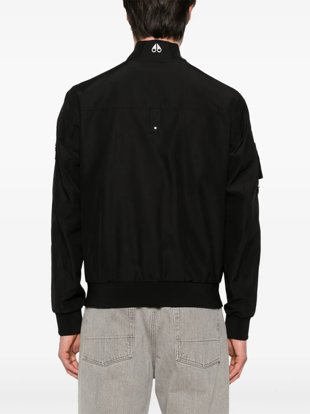 Moose Knuckles Bomberjack met logoplakkaat Zwart