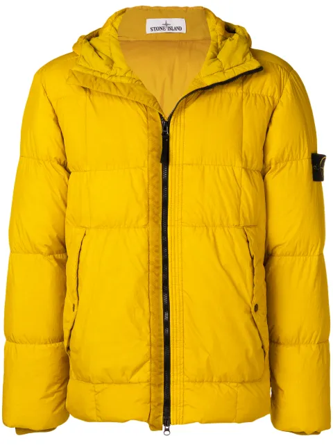 Stone Island crinkled "Mustard" padded jacket