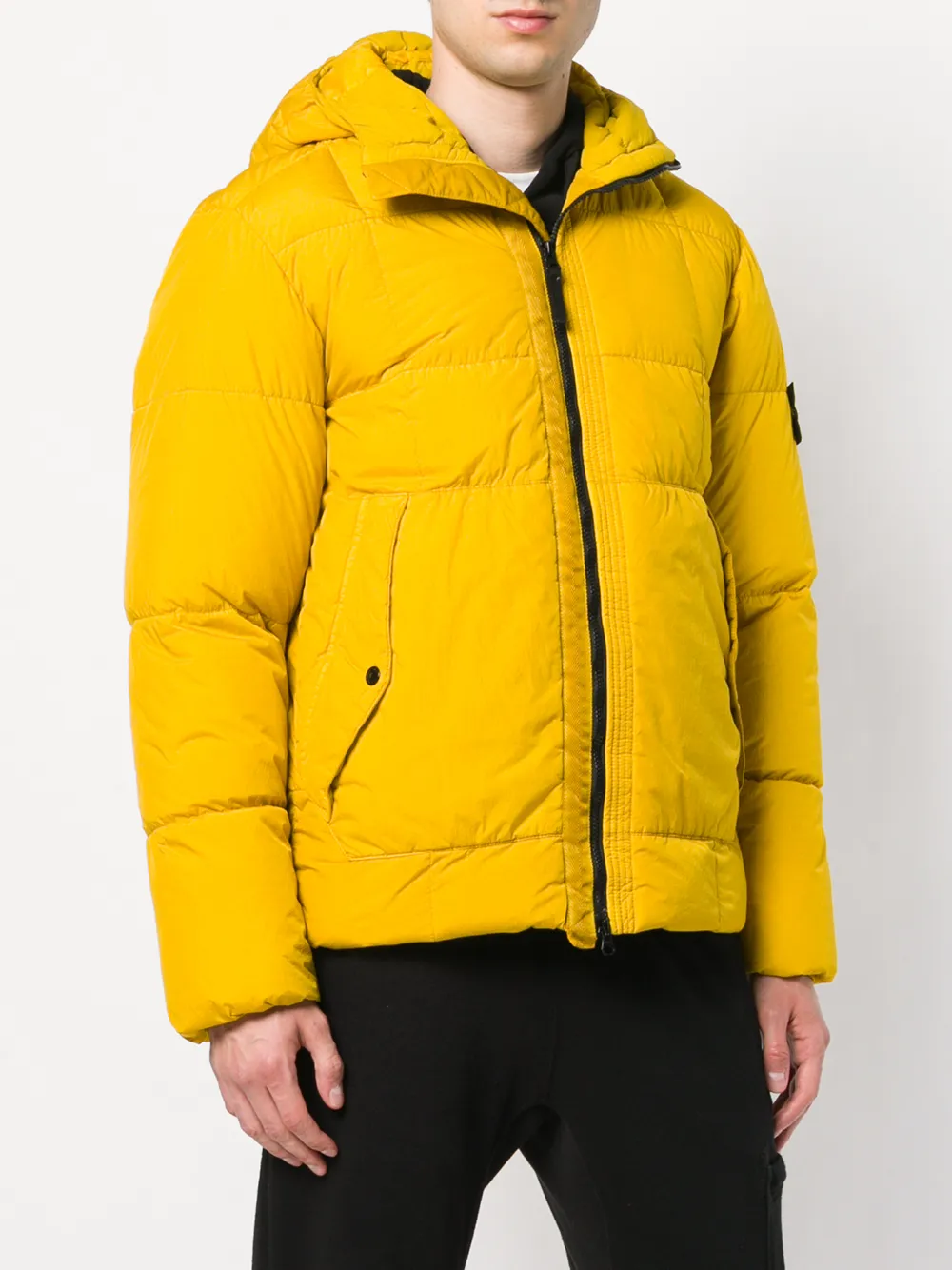 Stone Island gewatteerde jas Geel
