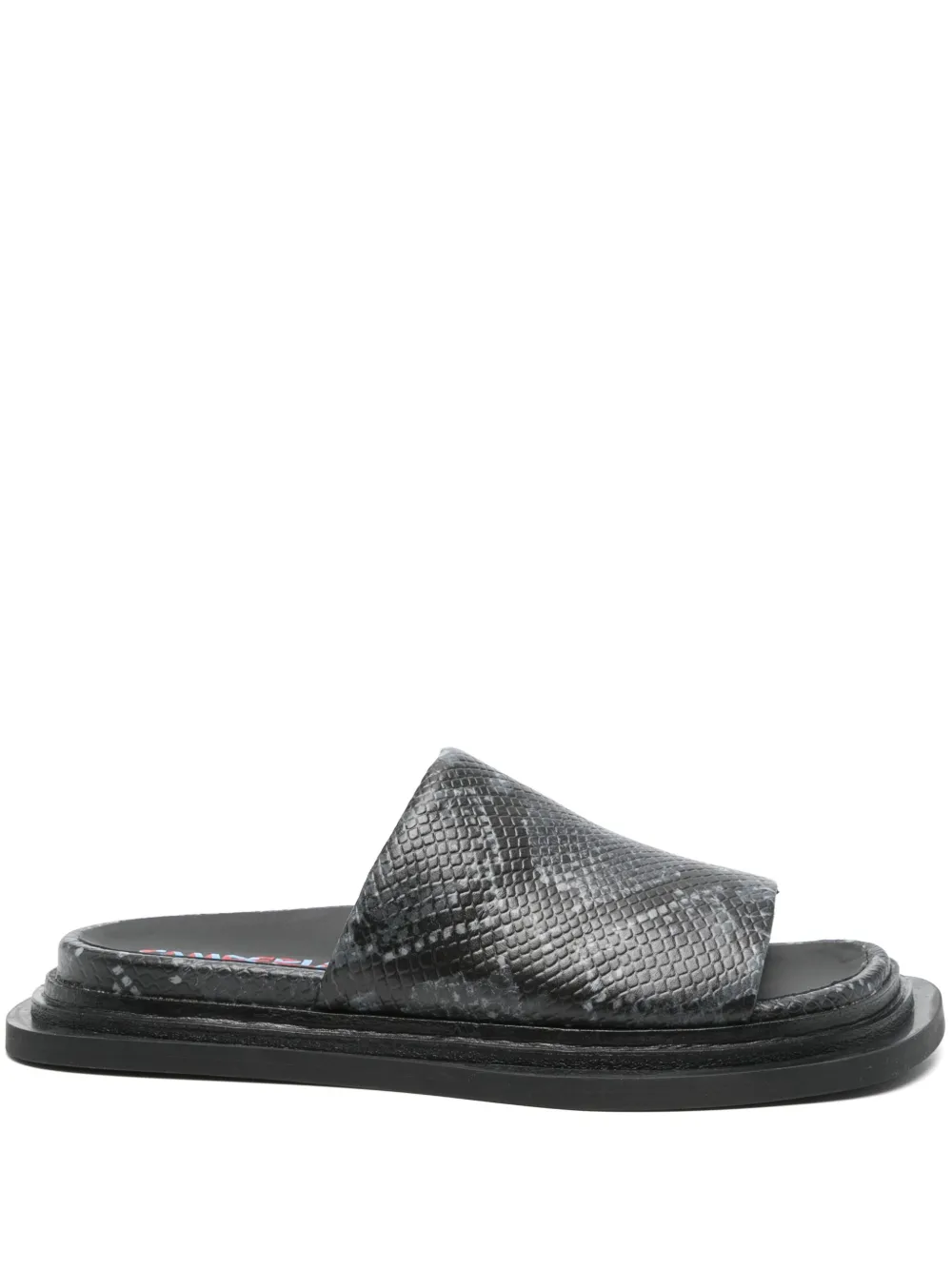 CamperLab snakeskin-effect slides Black