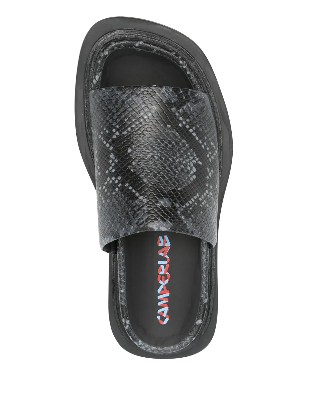 CamperLab snakeskin-effect slides Black