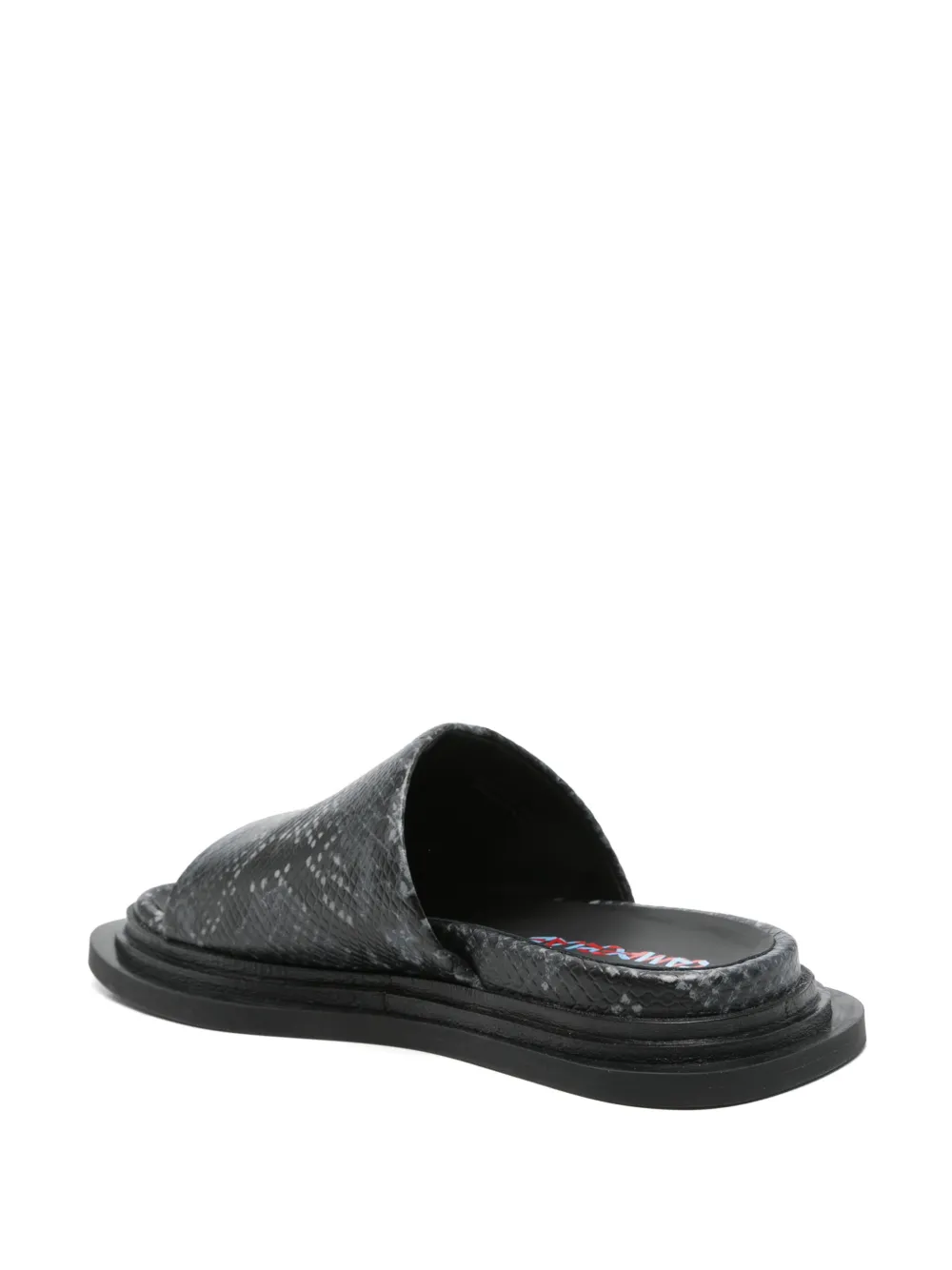 CamperLab snakeskin-effect slides Black