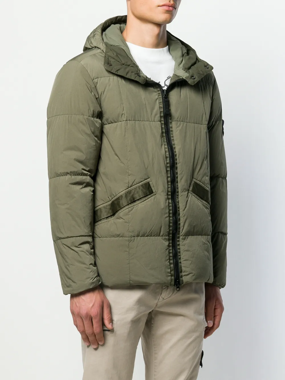 Stone Island Gevoerde jas Groen