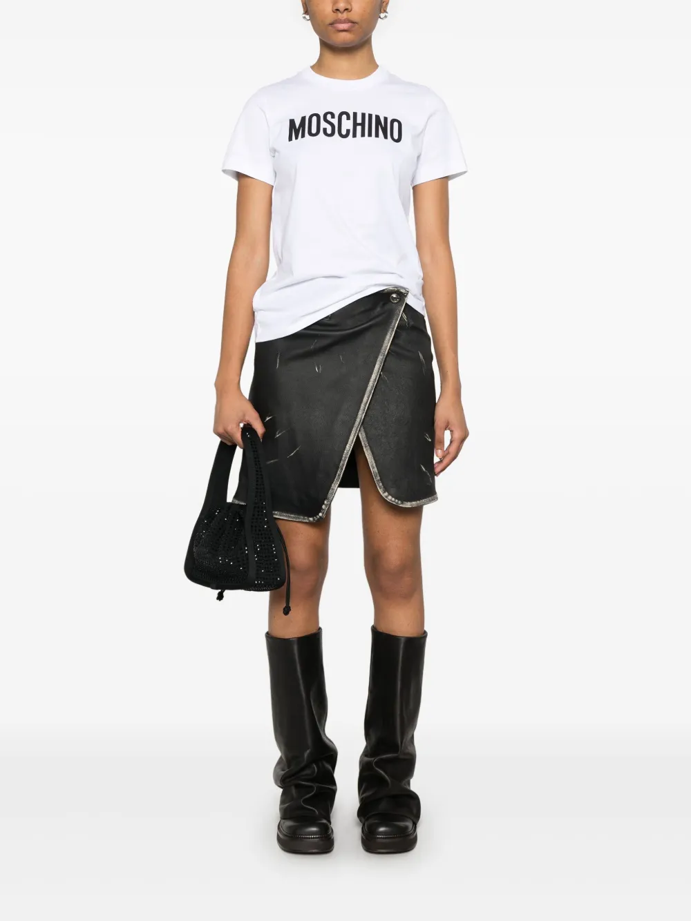 Moschino T-shirt met logoprint - Wit