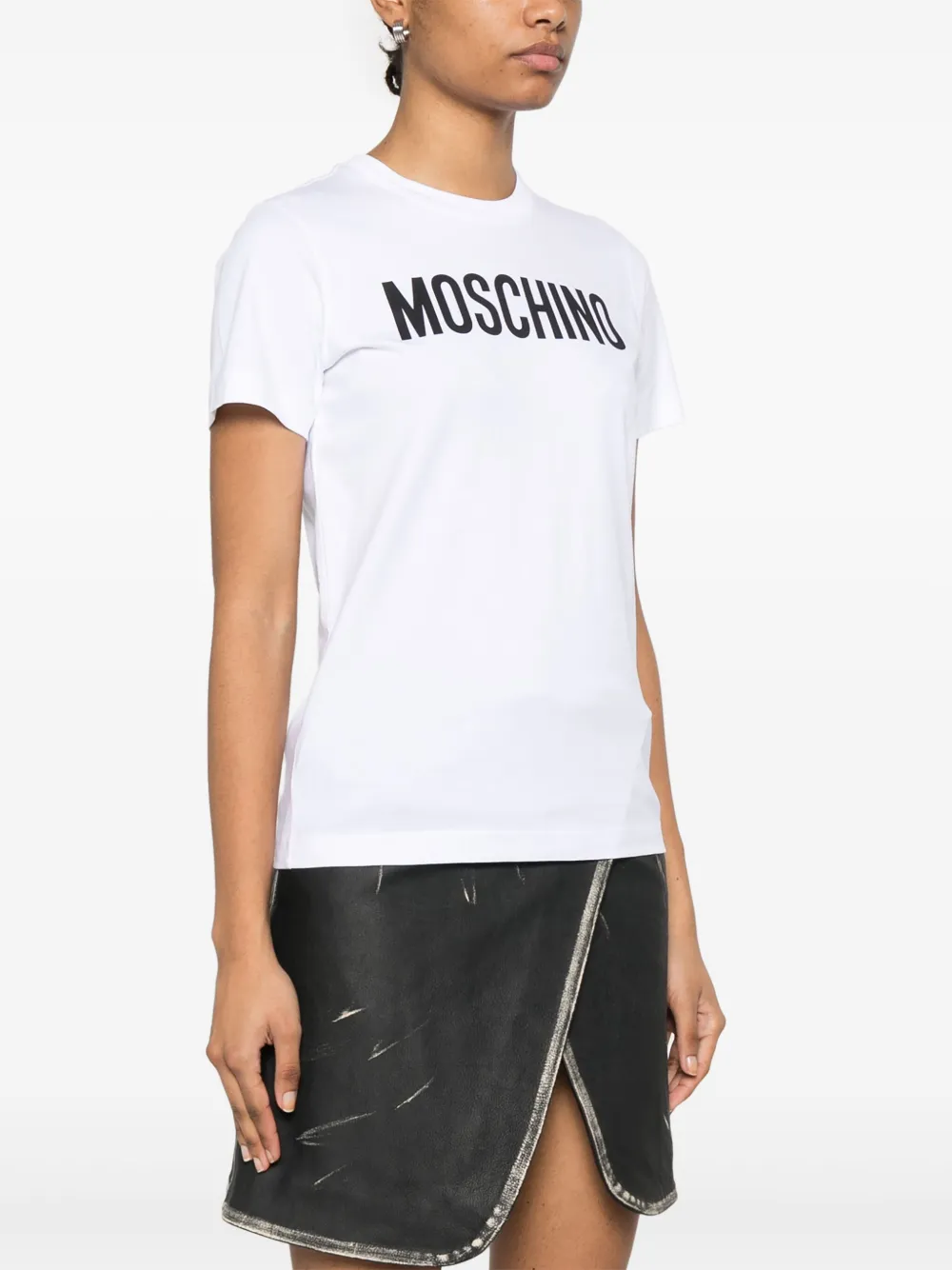 Moschino T-shirt met logoprint Wit