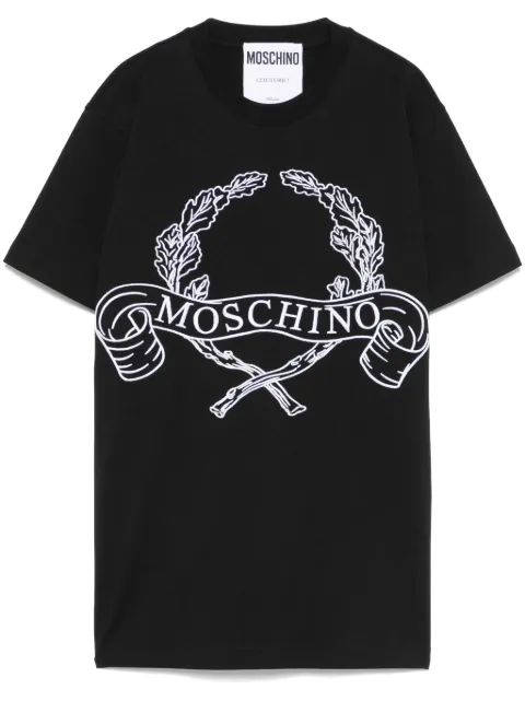 Moschino تيشيرت مطرز بشعار الماركة