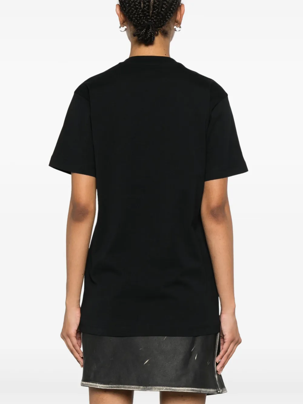 Moschino T-shirt met geborduurd logo Zwart