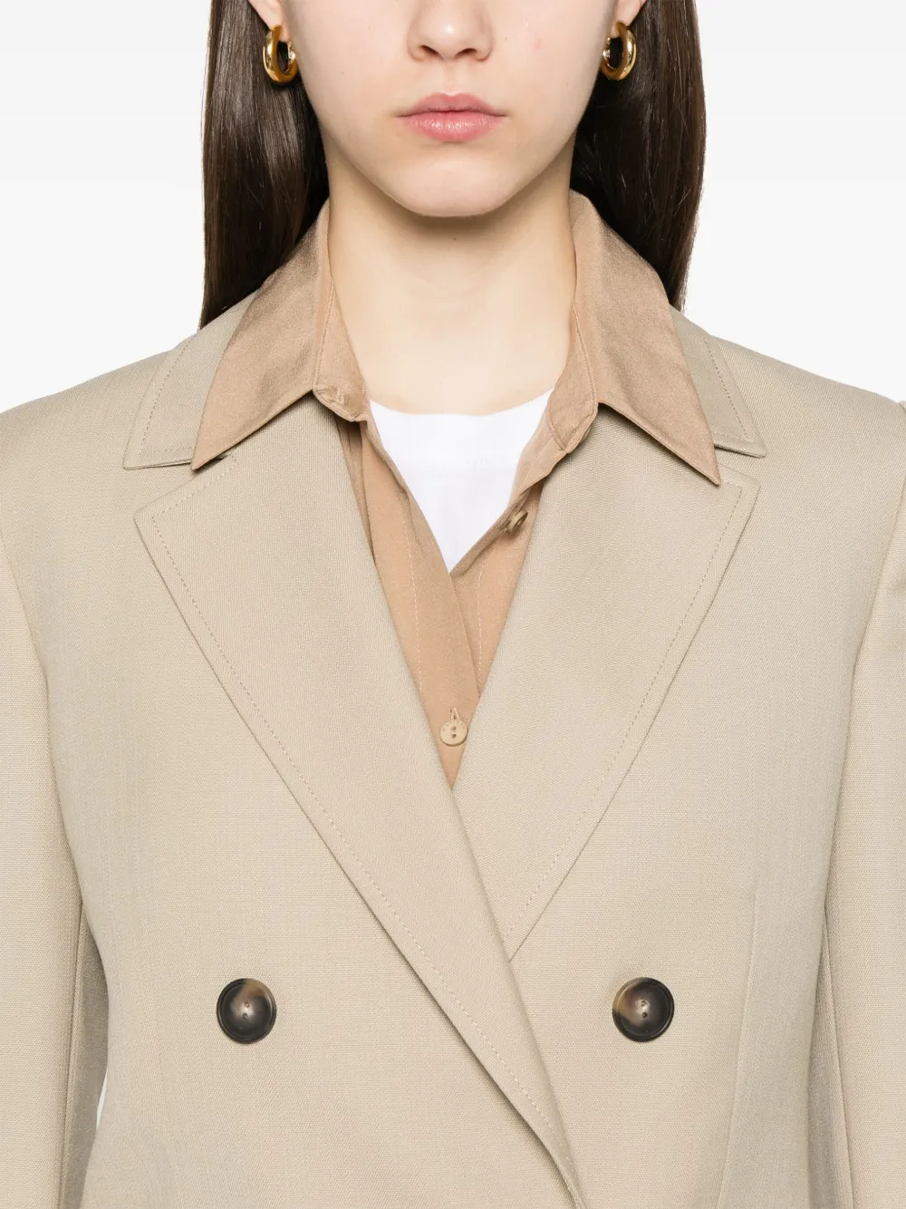 Vince Getailleerde canvas blazer Beige