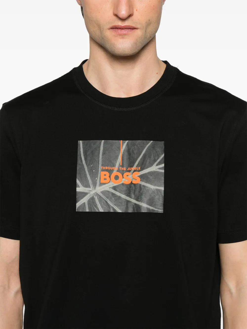 BOSS T-shirt met logoprint Beige