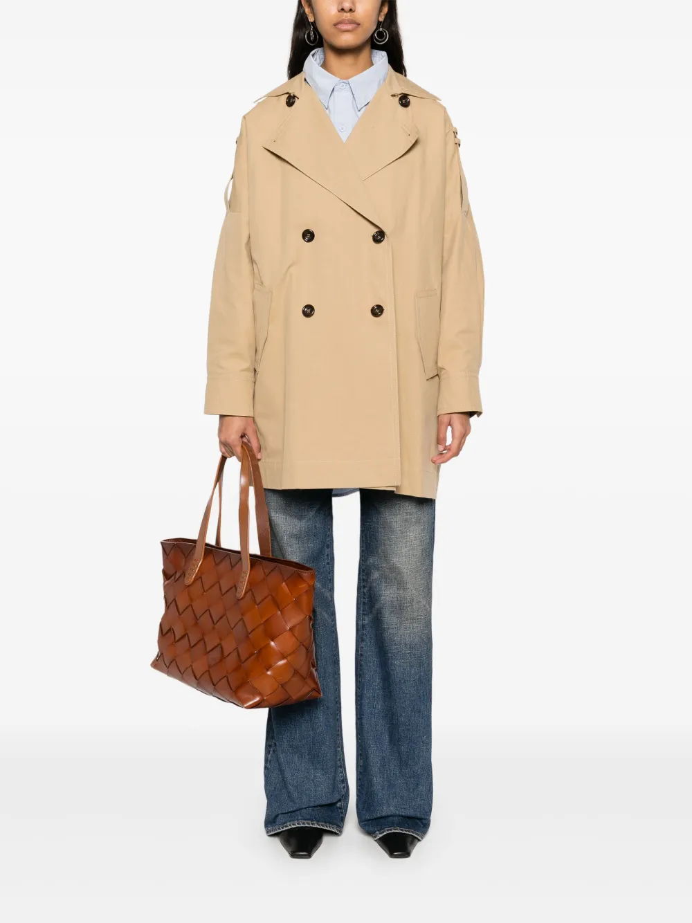 LIU JO Trenchcoat met dubbele rij knopen - Beige