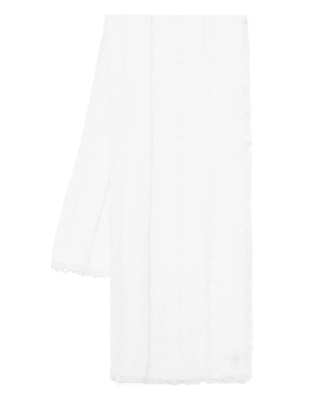 Le Tricot Perugia Lurex-detail Scarf In White