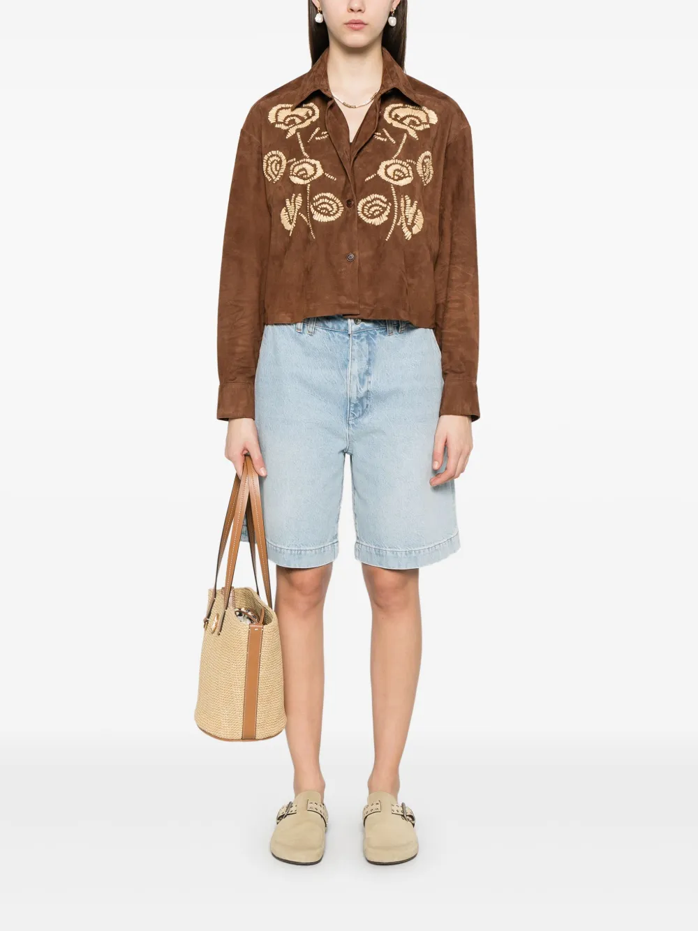 Ermanno Scervino Suède blouse - Bruin