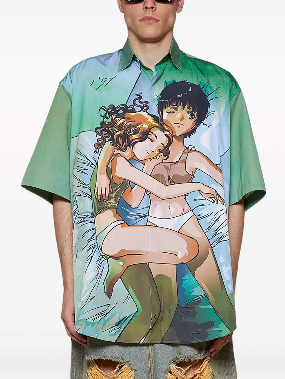 VETEMENTS T-shirt met print Groen