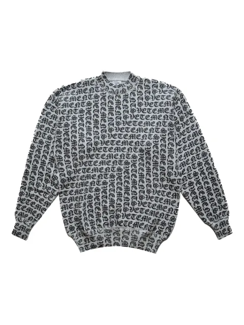 VETEMENTS suéter Gothic Monogram Grey