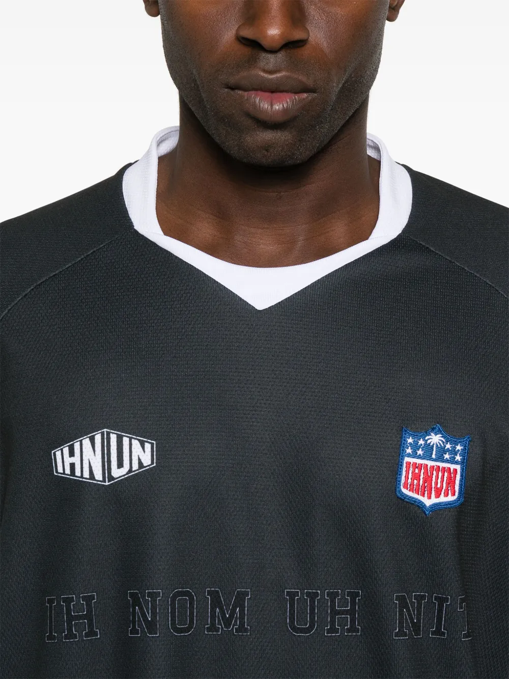 Ih Nom Uh Nit T-shirt met sportpatch en lange mouwen Grijs