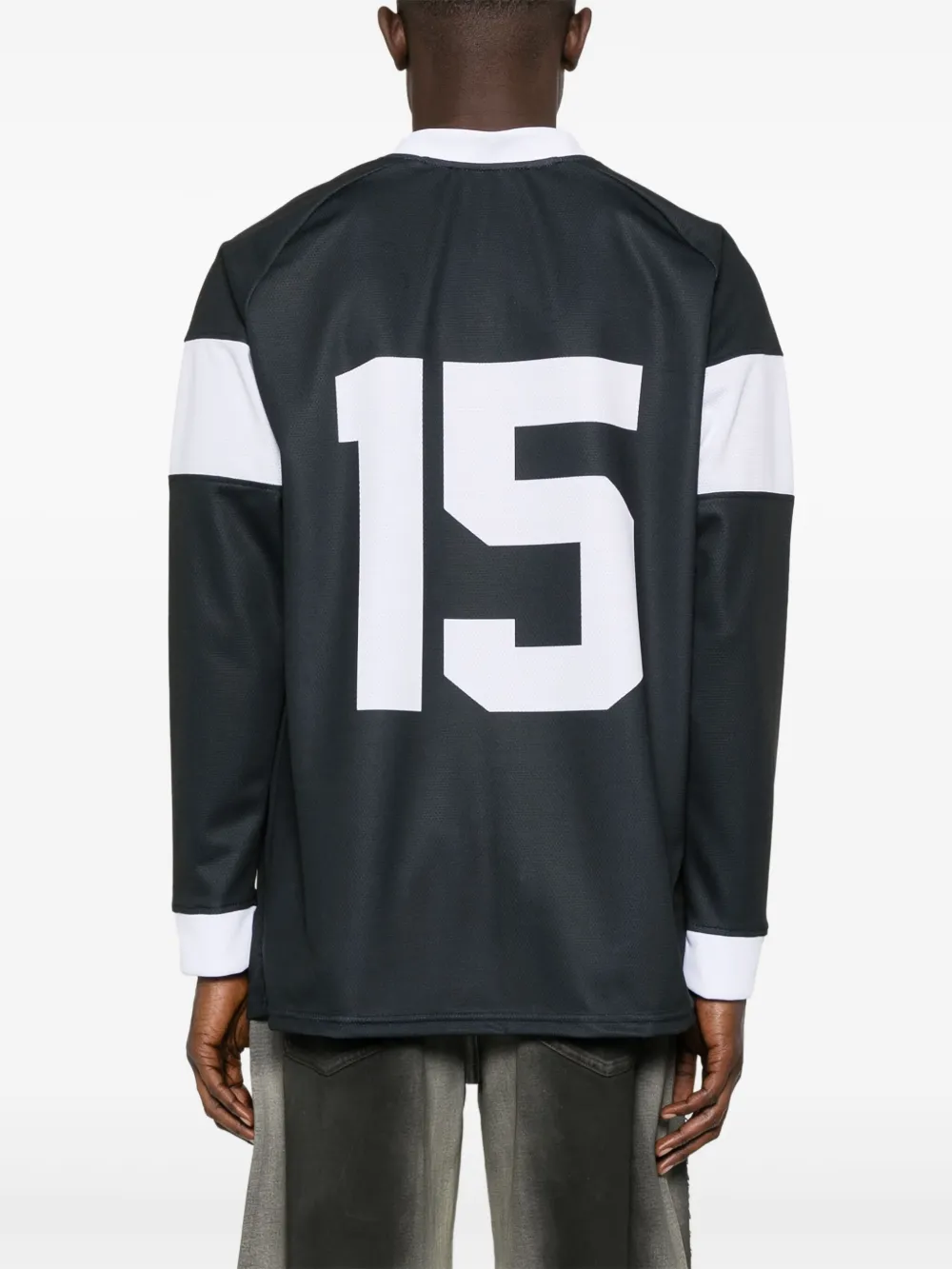 Ih Nom Uh Nit T-shirt met sportpatch en lange mouwen Grijs