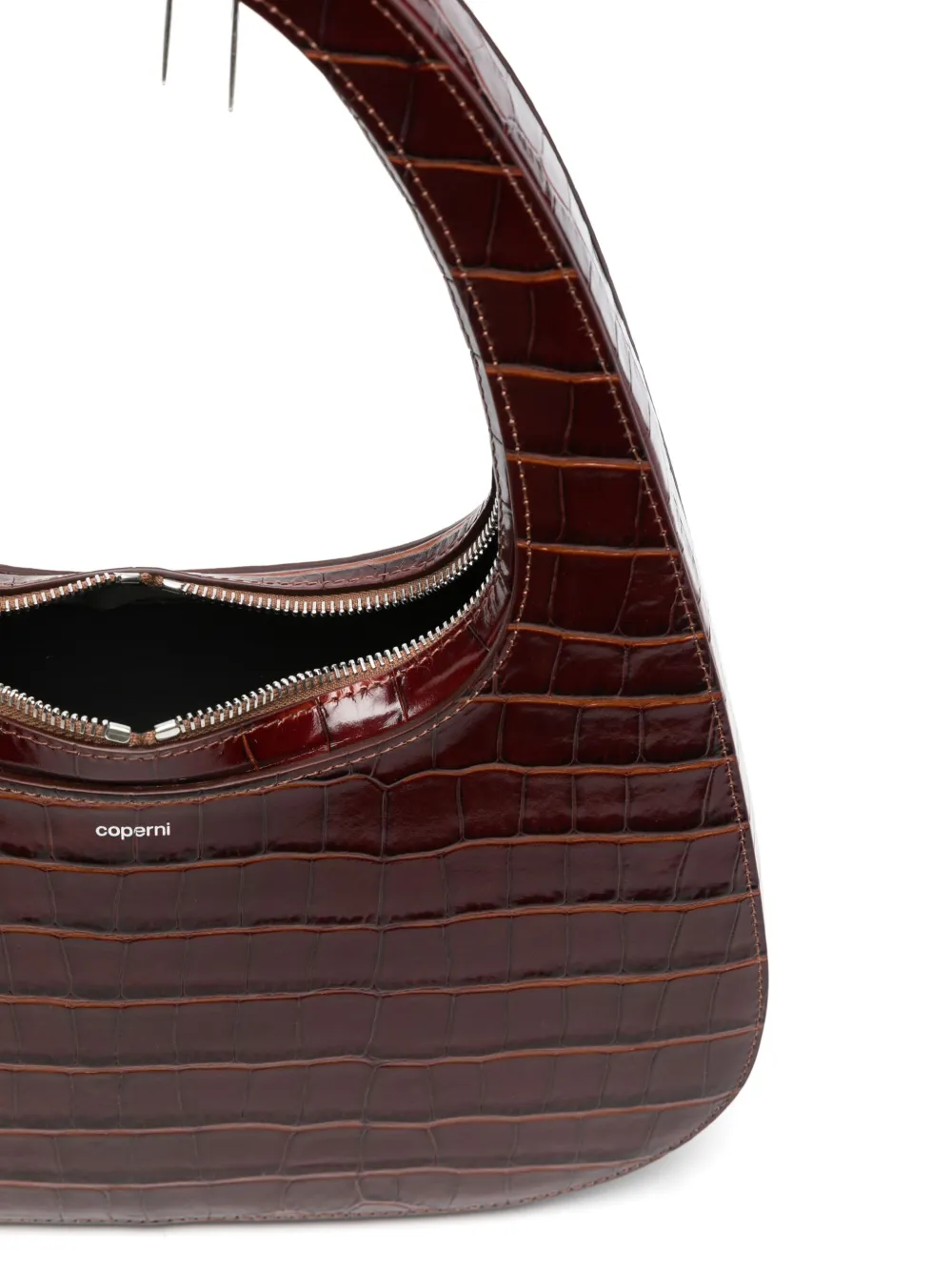 Shop Coperni Large Swipe Tote Bag In Brown