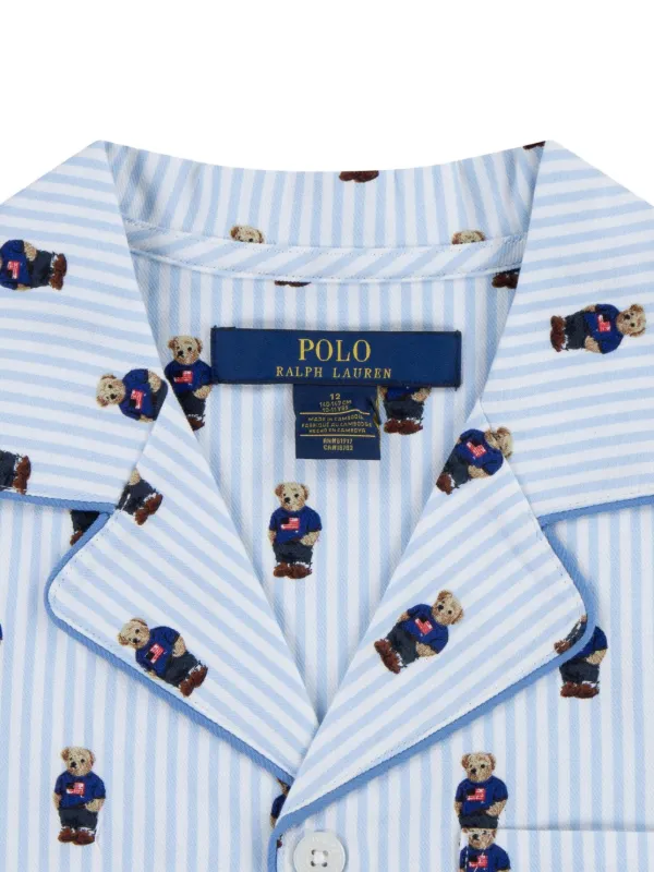 POLO RALPH LAUREN KIDS Pijama Con Motivo Bear Azul FARFETCH CL