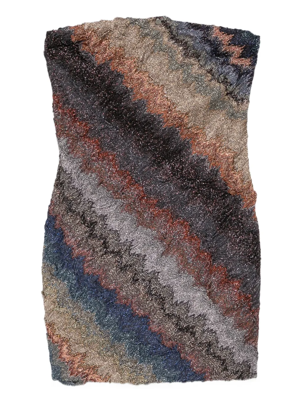 Missoni Strapless mini-jurk met zigzag-patroon Bruin