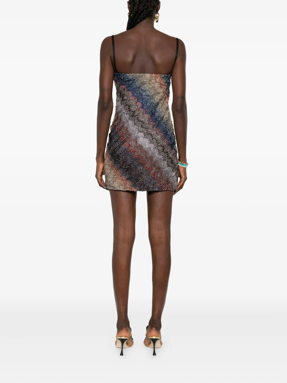 Missoni Strapless mini-jurk met zigzag-patroon Bruin