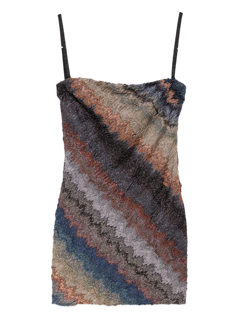 Missoni Strapless mini-jurk met zigzag-patroon Bruin