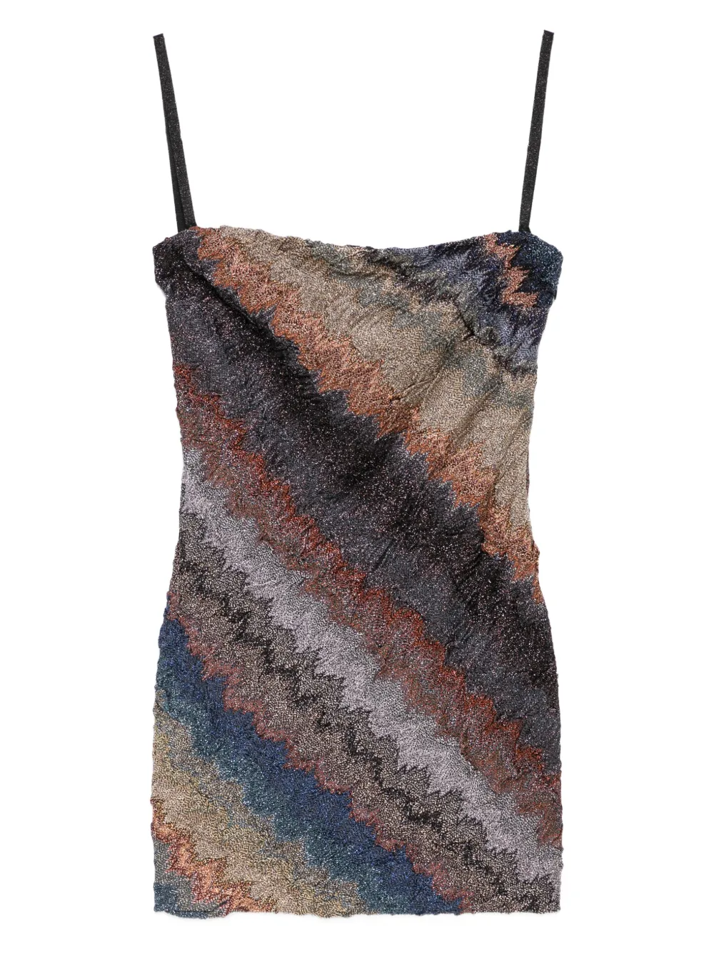 Missoni Strapless mini-jurk met zigzag-patroon Bruin
