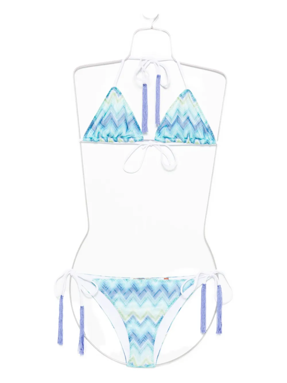 Missoni zigzag-motif bikini set Blauw