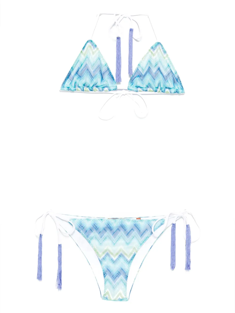 Missoni zigzag-motif bikini set Blauw