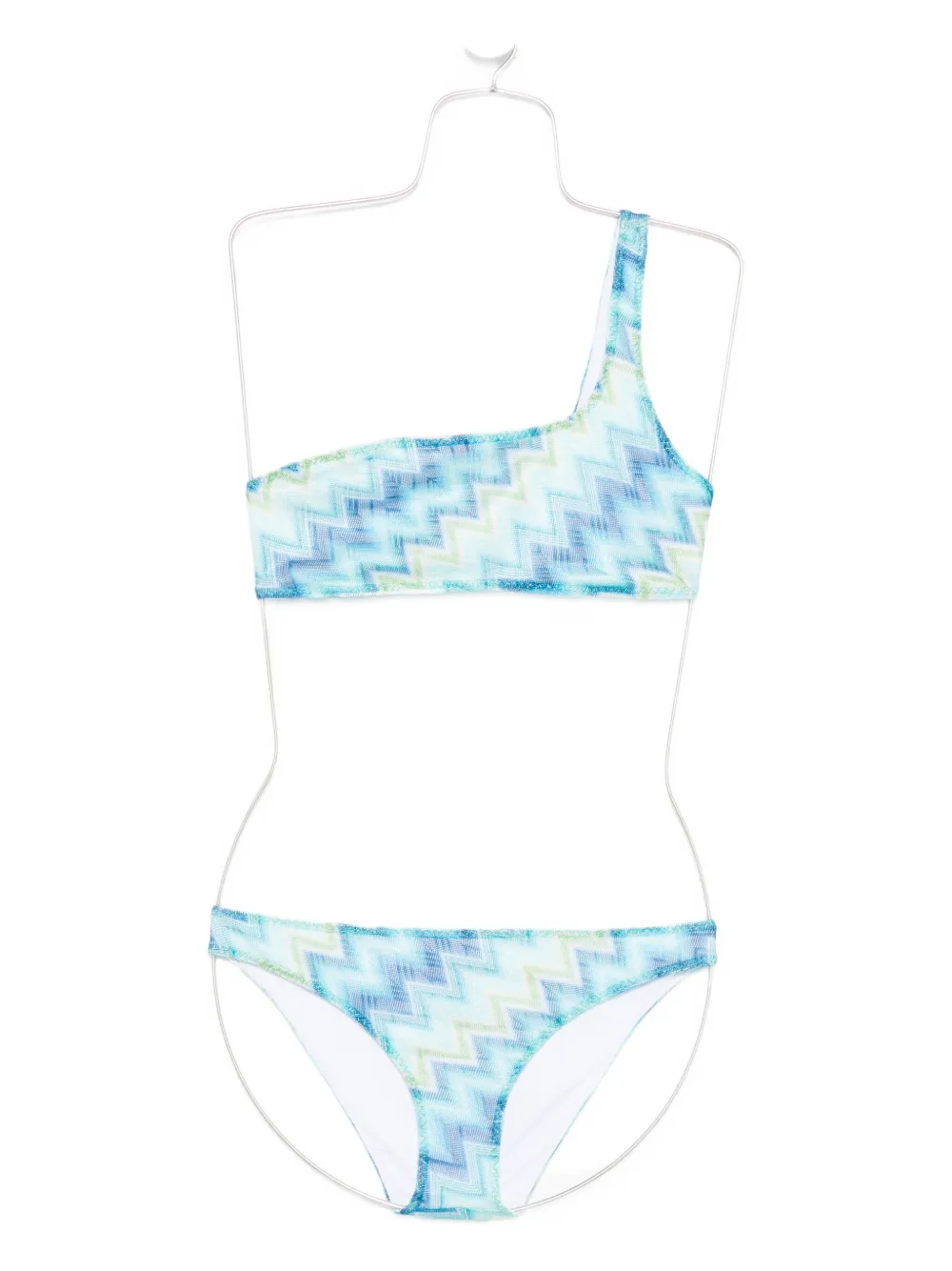Missoni one-shoulder bikini set Blauw