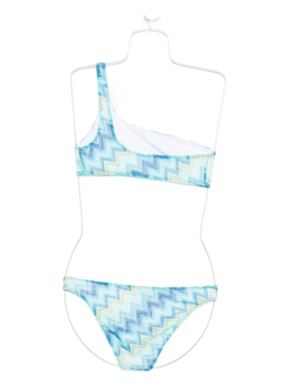Missoni one-shoulder bikini set Blauw
