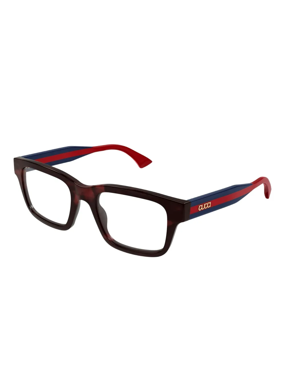 Gucci Eyewear Bril met rechthoekig montuur Bruin
