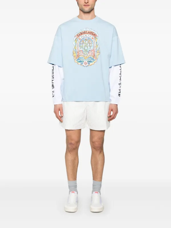【関税込み】Casablanca ブルー Casa Way Skate Tシャツ Casablanca Casa Way Skate T-shirt | Blue | FARFETCH AZ