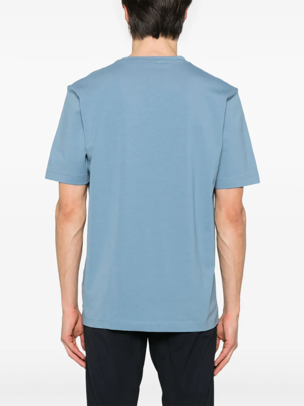 BOSS Katoenen T-shirt met logoprint Blauw