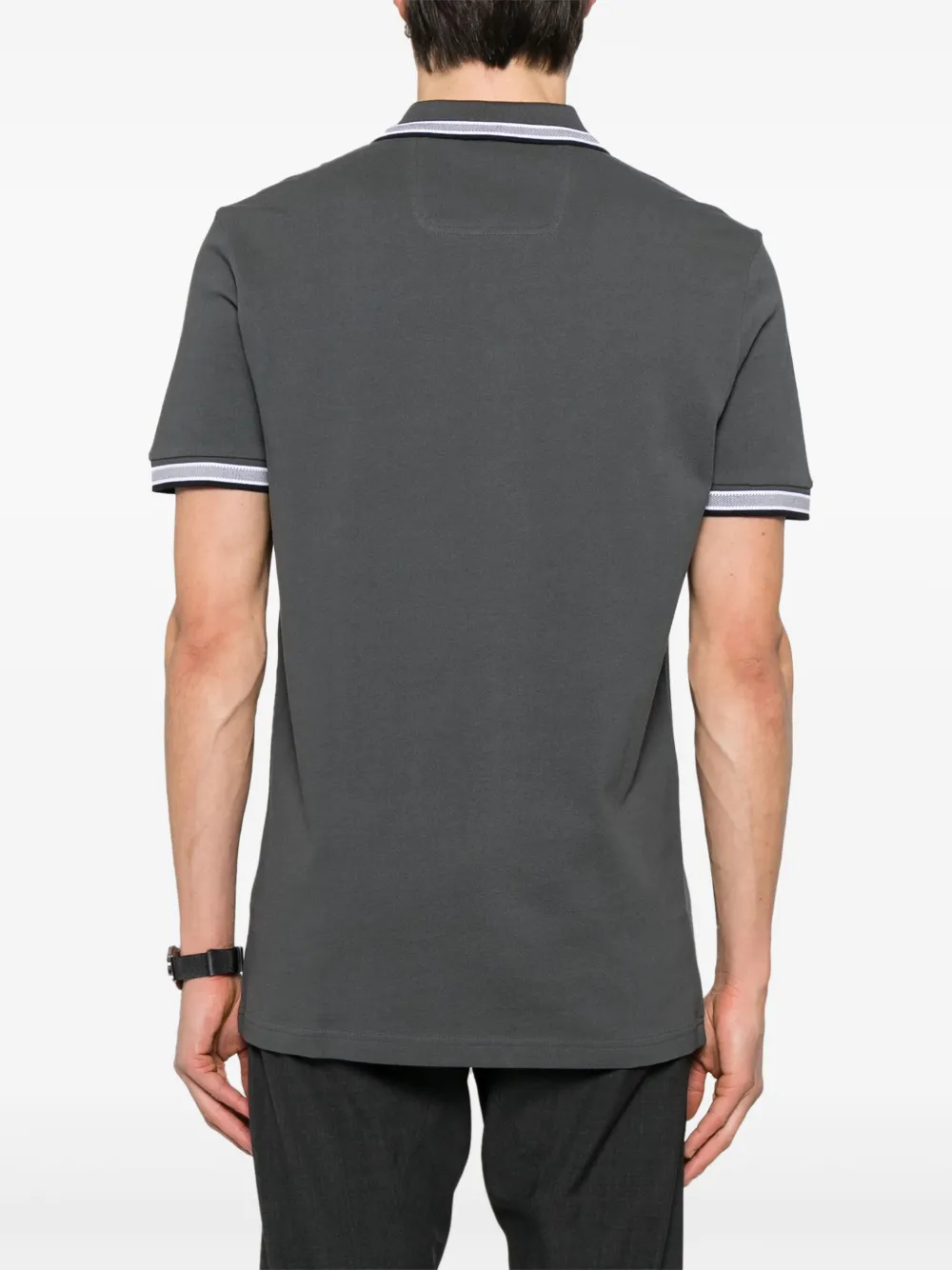 BOSS Piqué poloshirt Grijs
