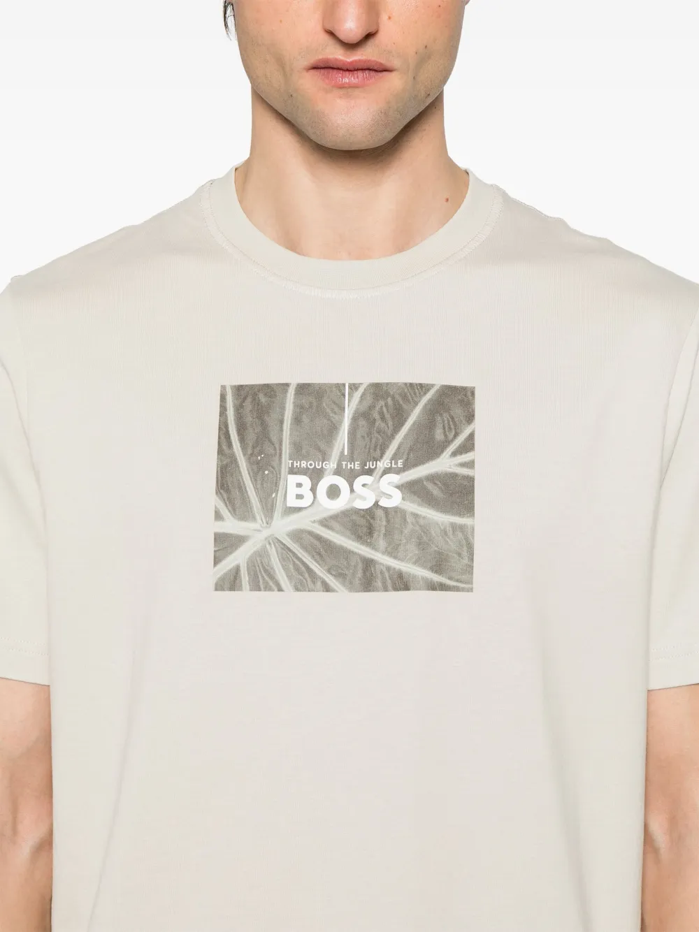 BOSS T-shirt met logo-applicatie Zwart
