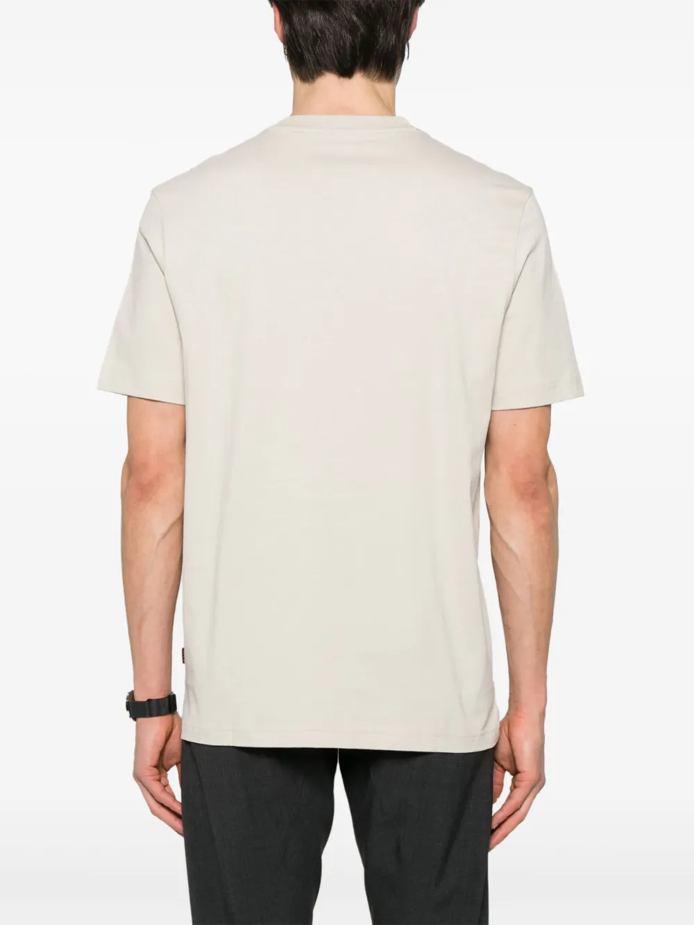 BOSS T-shirt met logo-applicatie Zwart