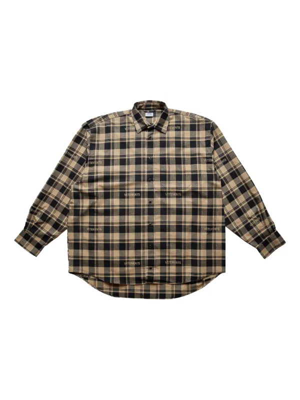 VETEMENTS チェック シャツ | ニュートラル | FARFETCH JP