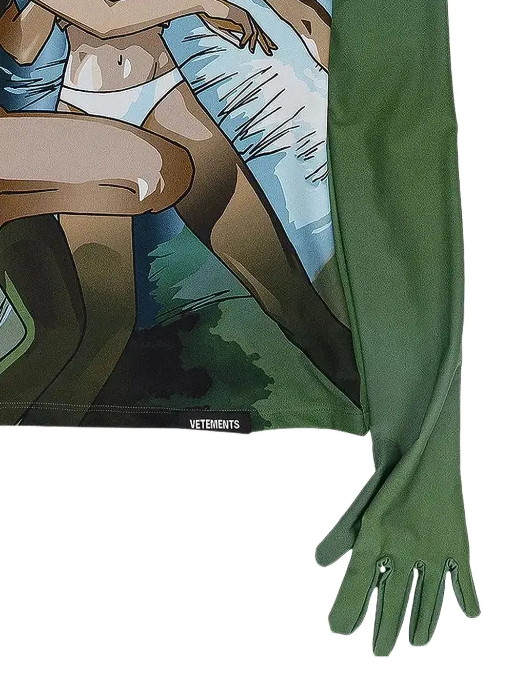 VETEMENTS T-shirt met hoge hals en animeprint - Groen